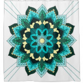 Mandala Pattern 02 in aqua Shower Curtain Douchegordijn (Voorkant)