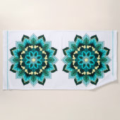 Mandala Pattern 02 in aqua Strandlaken (Voorkant)