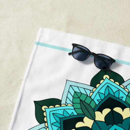 Mandala Pattern 02 in aqua Strandlaken (In situ)