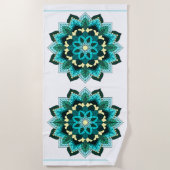 Mandala Pattern 02 in aqua Strandlaken (Voorkant)
