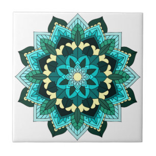 Mandala Pattern 02 in aqua Tegeltje