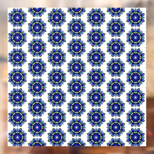 Mandala Pattern 02 in blauw Raamsticker (Vel 2)