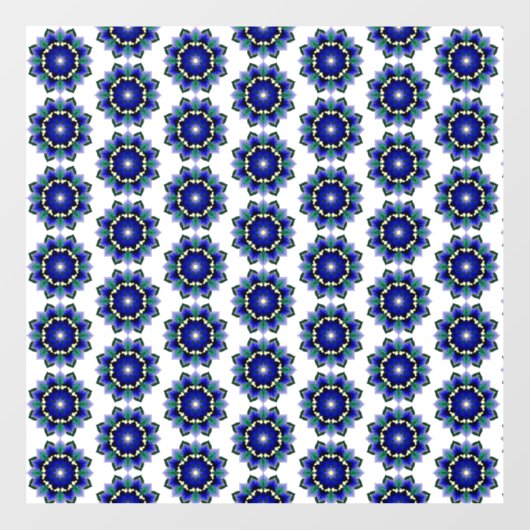 Mandala Pattern 02 in blauw Raamsticker (Vel)