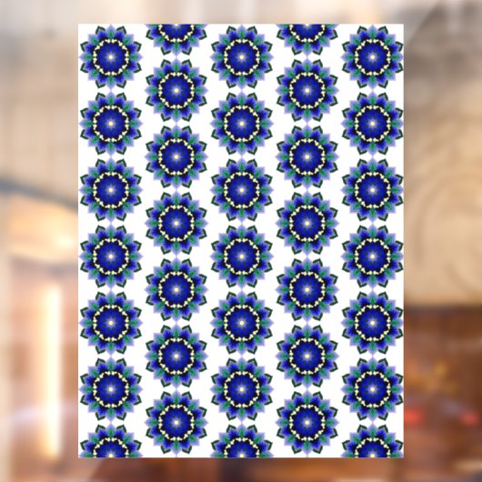Mandala Pattern 02 in blauw Raamsticker (Vel 2)