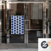 Mandala Pattern 02 in blauw Raamsticker (Kantoordeur)