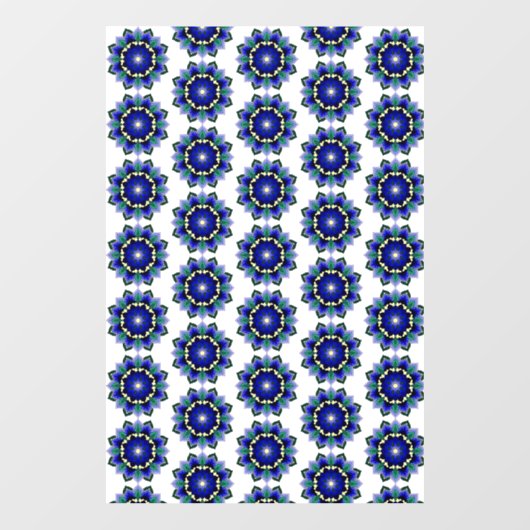 Mandala Pattern 02 in blauw Raamsticker (Vel)