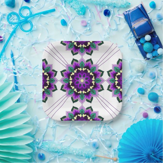 Mandala Pattern 02 in Bord paars papier (Feest)