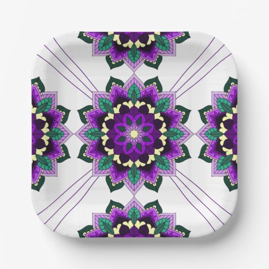 Mandala Pattern 02 in Bord paars papier (Voorkant)