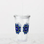 Mandala Pattern 02 in dark blue Acrylic Tumbler Acryl Drinkbeker (Rechts)