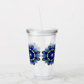 Mandala Pattern 02 in dark blue Acrylic Tumbler Acryl Drinkbeker (Links)