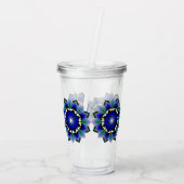 Mandala Pattern 02 in dark blue Acrylic Tumbler Acryl Drinkbeker (Achterkant)