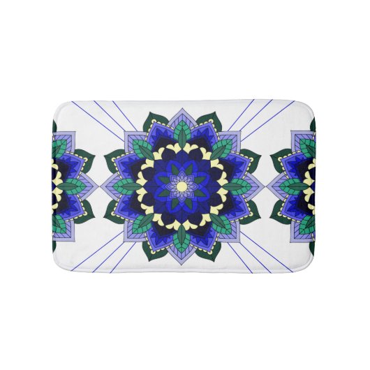 Mandala Pattern 02 in dark blue Bath Mat (Voorkant)
