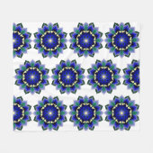 Mandala Pattern 02 in dark blue Fleece Blanket Deken (Voorkant (Horizontaal))