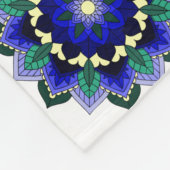 Mandala Pattern 02 in dark blue Fleece Blanket Deken (Hoek)