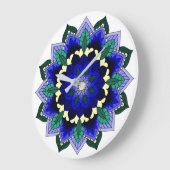Mandala Pattern 02 in dark blue Large Clock Grote Klok (Hoek)