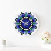Mandala Pattern 02 in dark blue Large Clock Grote Klok (Huis)