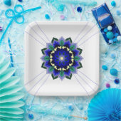 Mandala Pattern 02 in dark blue Paper Bord (Feest)