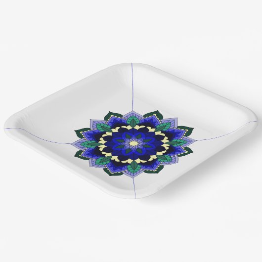 Mandala Pattern 02 in dark blue Paper Bord (Gebogen)