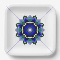 Mandala Pattern 02 in dark blue Paper Bord