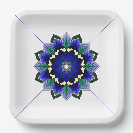 Mandala Pattern 02 in dark blue Paper Bord (Voorkant)