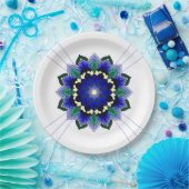 Mandala Pattern 02 in dark blue Paper Bord (Feest)