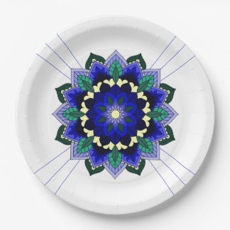Mandala Pattern 02 in dark blue Paper Bord