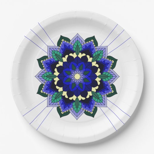 Mandala Pattern 02 in dark blue Paper Bord (Voorkant)