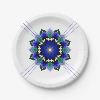 Mandala Pattern 02 in dark blue Paper Bord