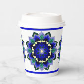 Mandala Pattern 02 in dark blue Paper Cups Papieren Bekers (Links)