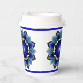 Mandala Pattern 02 in dark blue Paper Cups Papieren Bekers (Rechts)