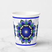 Mandala Pattern 02 in dark blue Paper Cups Papieren Bekers (Links)