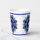 Mandala Pattern 02 in dark blue Paper Cups Papieren Bekers (Rechts)