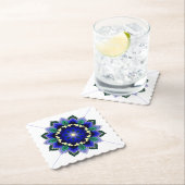 Mandala Pattern 02 in dark blue Paper Onderzetter (Insitu)