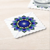 Mandala Pattern 02 in dark blue Paper Onderzetter (Gebogen)