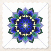 Mandala Pattern 02 in dark blue Paper Onderzetter (Voorkant)