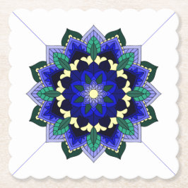 Mandala Pattern 02 in dark blue Paper Onderzetter