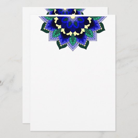 Mandala Pattern 02 in dark blue Program Programmakaart (Voorkant / Achterkant)