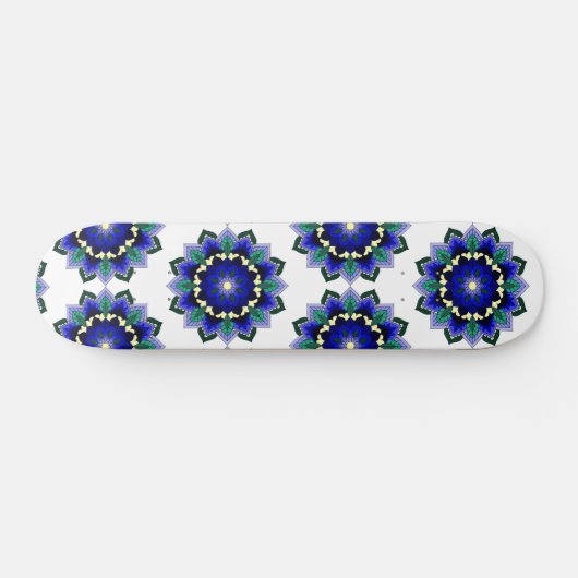 Mandala Pattern 02 in dark blue Skateboard (Horizontaal)