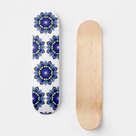 Mandala Pattern 02 in dark blue Skateboard (Voorkant)