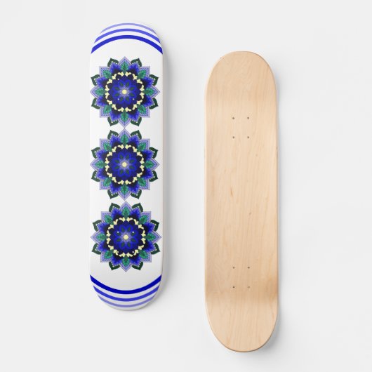 Mandala Pattern 02 in dark blue Skateboard (Voorkant)