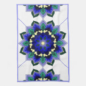 Mandala Pattern 02 in dark blue Tea Towel Theedoek (Verticaal)