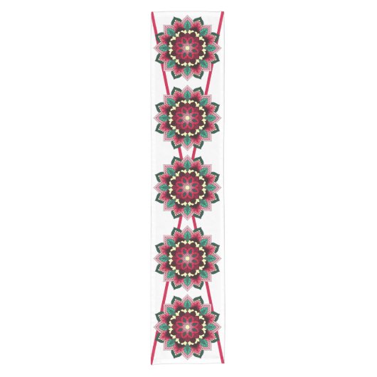 Mandala Pattern 02 in deep pink Short Table Runner Korte Tafelloper (Voorkant)