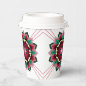 Mandala Pattern 02 in deep - roze Paper cup Papieren Bekers (Rechts)