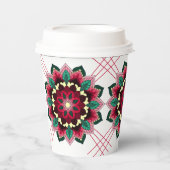 Mandala Pattern 02 in deep - roze Paper cup Papieren Bekers (Voorkant)