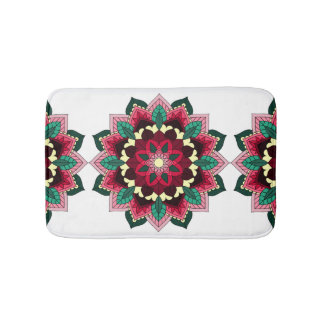 Mandala Pattern 02 in diep roze Badmat