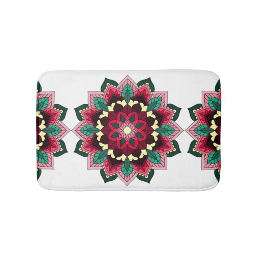 Mandala Pattern 02 in diep roze Badmat (Voorkant)
