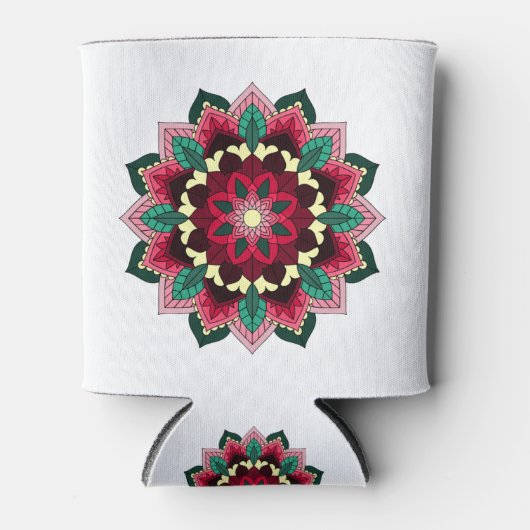 Mandala Pattern 02 in diep roze Blikjeskoeler (Voorkant)