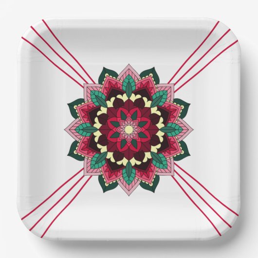 Mandala Pattern 02 in diep roze Bord papier (Voorkant)