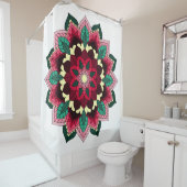 Mandala Pattern 02 in diep roze Douchegordijn (In situ)