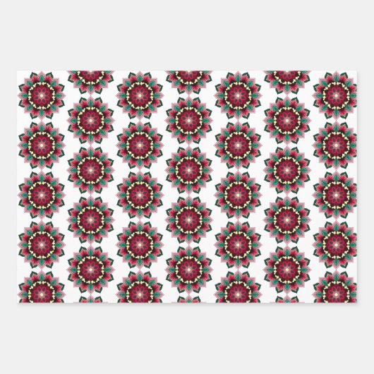 Mandala Pattern 02 in diep roze Inpakpapier Vel (Voorkant 2)